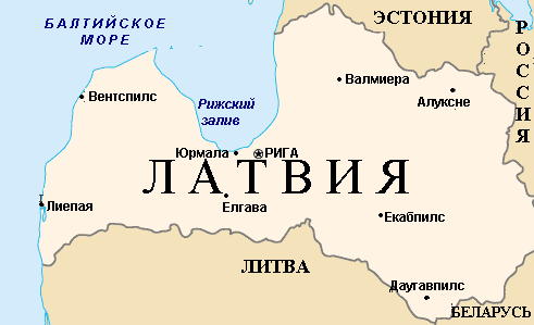 Карта Латвии